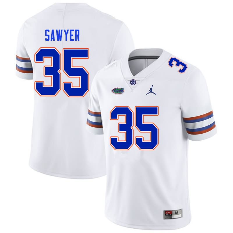 Men's NCAA Florida Gators William Sawyer #35 Stitched Authentic Nike White College Football Jersey AIB6865XA